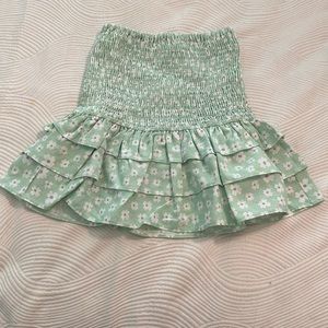 Olivaceous Smocked Skirt